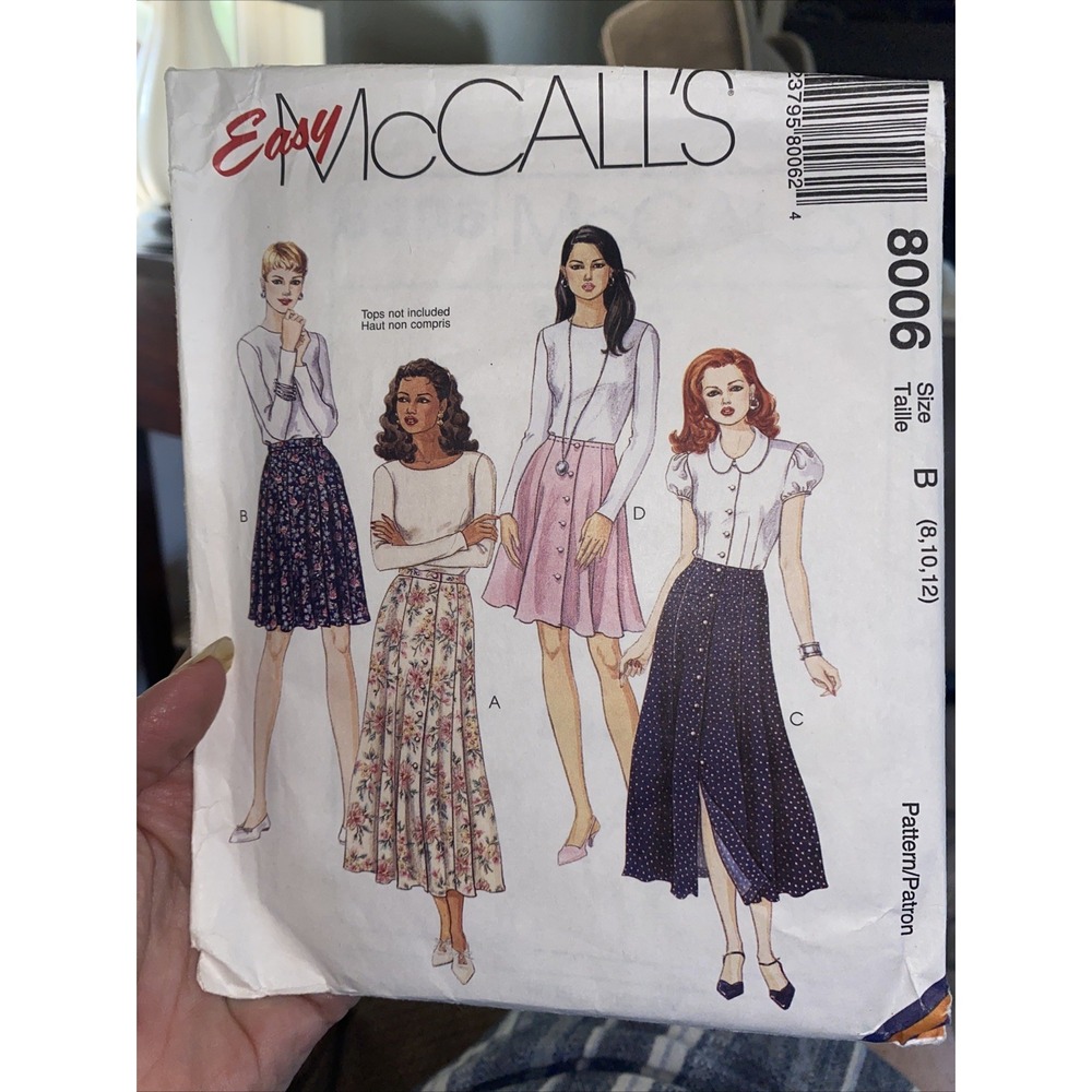Vintage Easy McCalls Skirt Sewing Pattern 8006 Size 8-12 Cut Complete